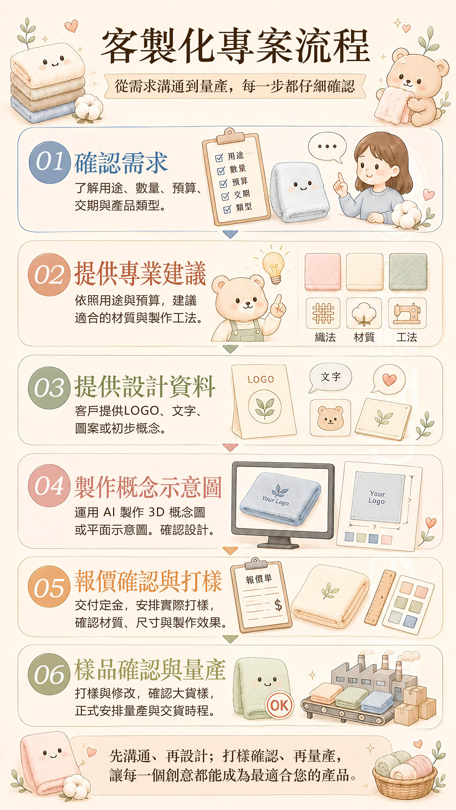 毛巾客製化流程