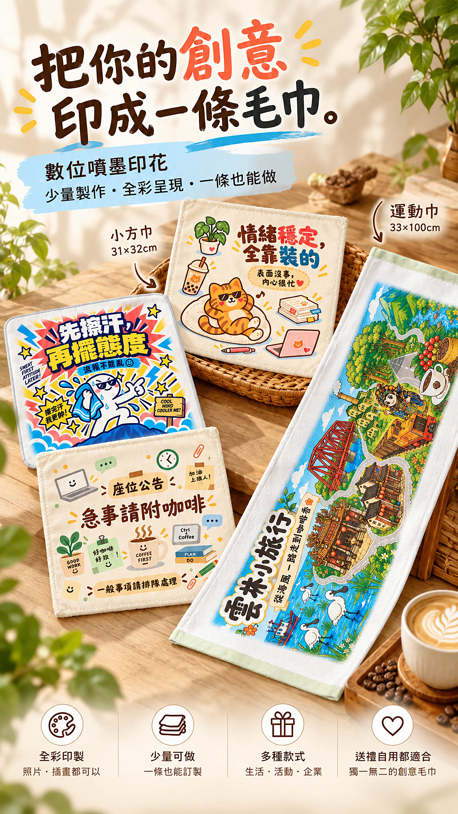把你的創意印成一條毛巾