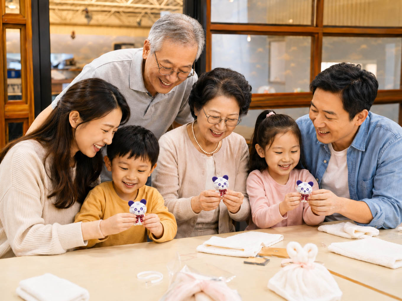 三代家庭共同參與造型毛巾DIY