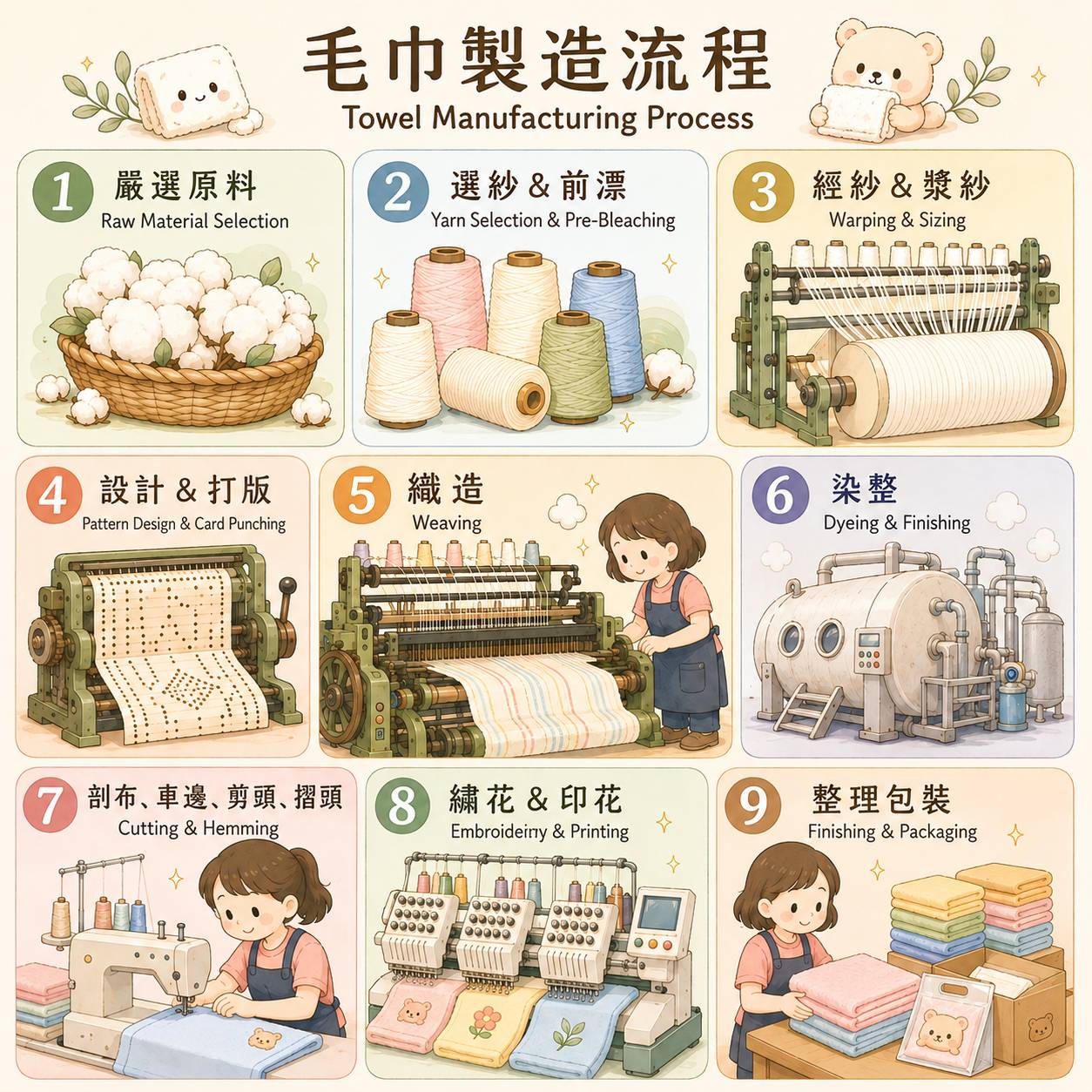 毛巾產業鏈製造流程