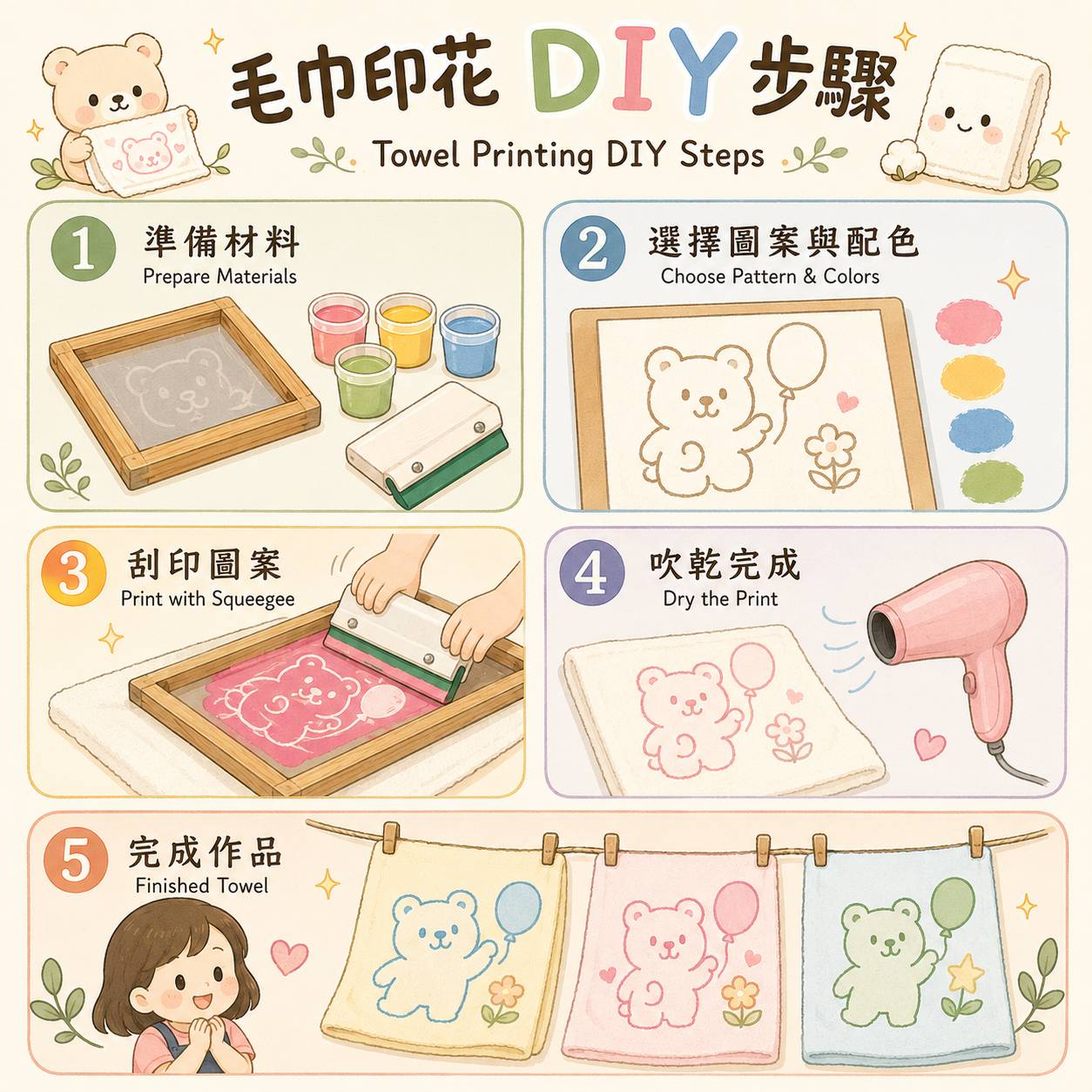 毛巾印花 DIY 實施步驟