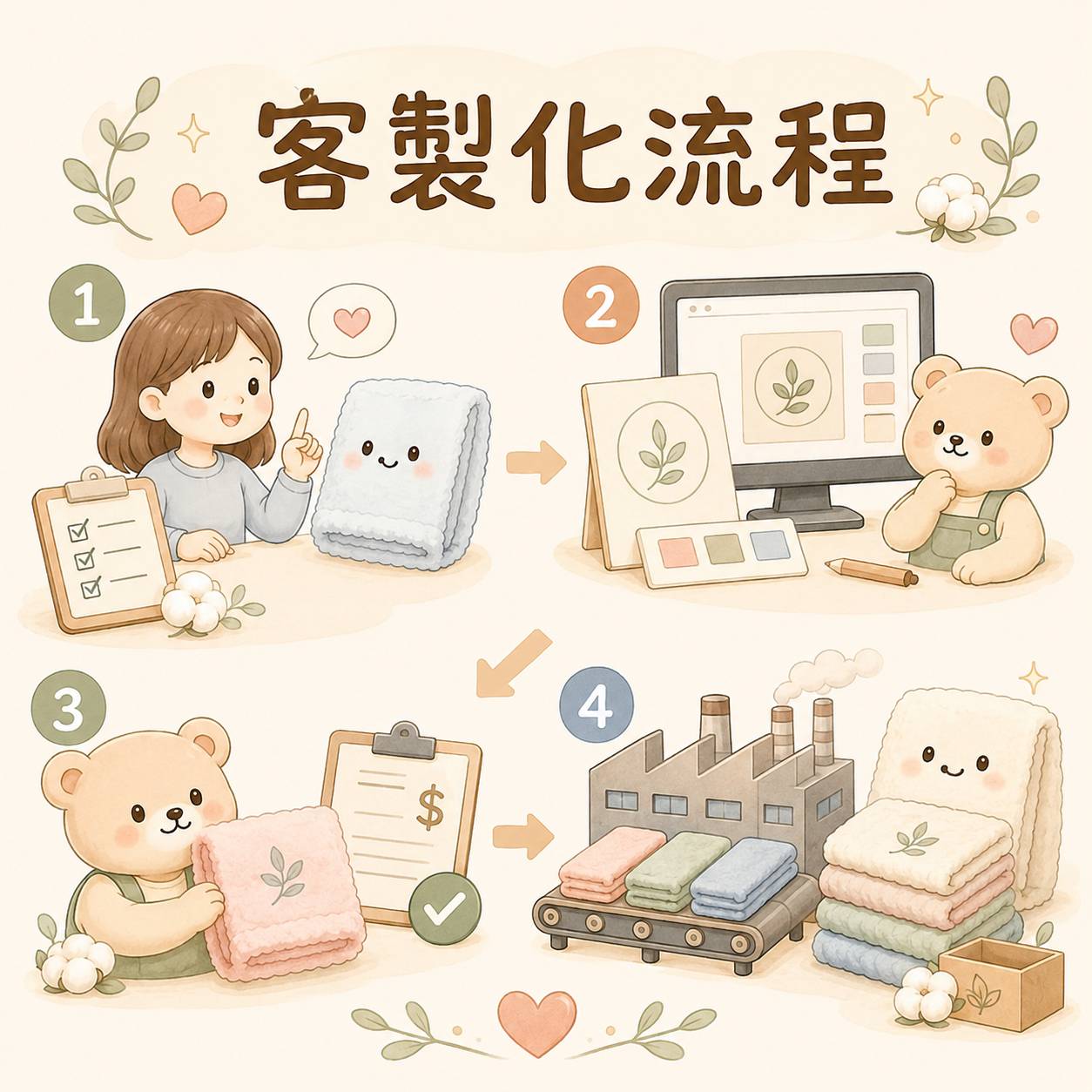 毛巾客製化專案流程